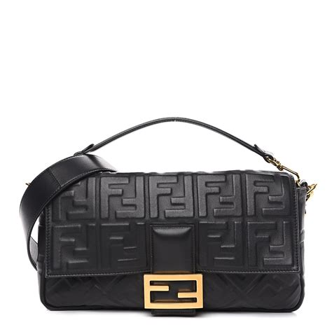 fendi ff embossed belt bag nero maya|Fendi baguette silver.